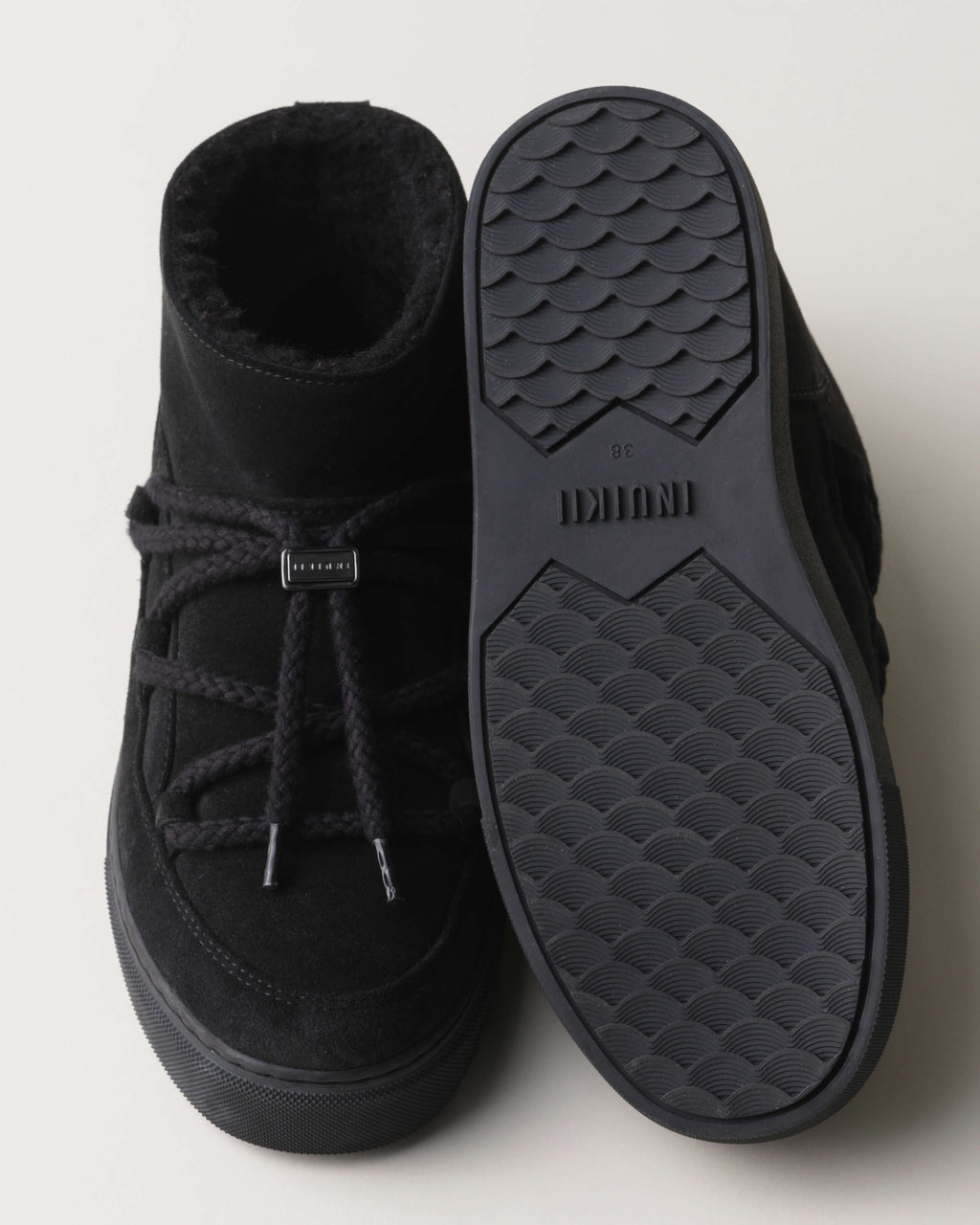 Sneakers basse Inuikii Classic Low in pelle con interno in lana, colore Nero, immagine 6 di 8