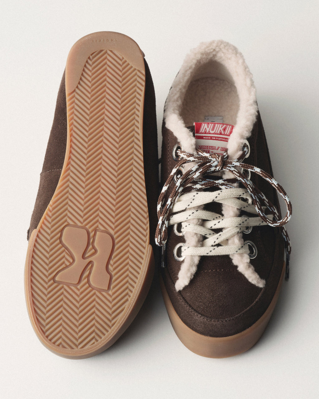 Sneakers Inuikii Tessa in scamosciato con fodera in lana, colore Marrone scuro, immagine 5 di 8