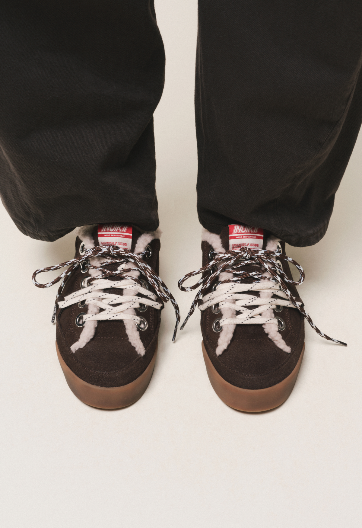 Sneakers Inuikii Tessa in scamosciato con fodera in lana, colore Marrone scuro, immagine 8 di 8