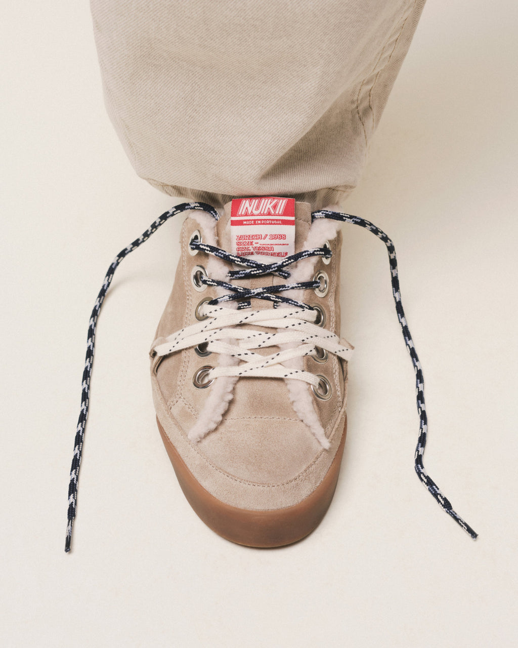 Sneakers Inuikii Tessa in scamosciato con fodera in lana, colore Beige, immagine 3 di 8