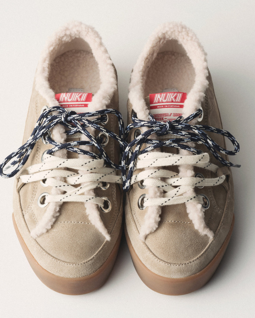 Sneakers Inuikii Tessa in scamosciato con fodera in lana, colore Beige, immagine 6 di 8