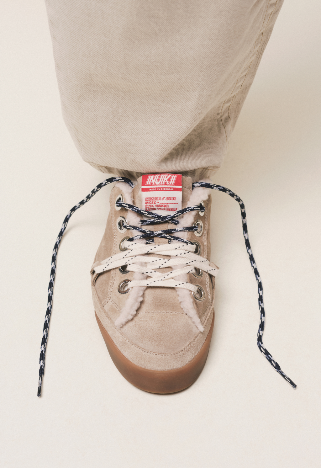 Sneakers Inuikii Tessa in scamosciato con fodera in lana, colore Beige, immagine 8 di 8