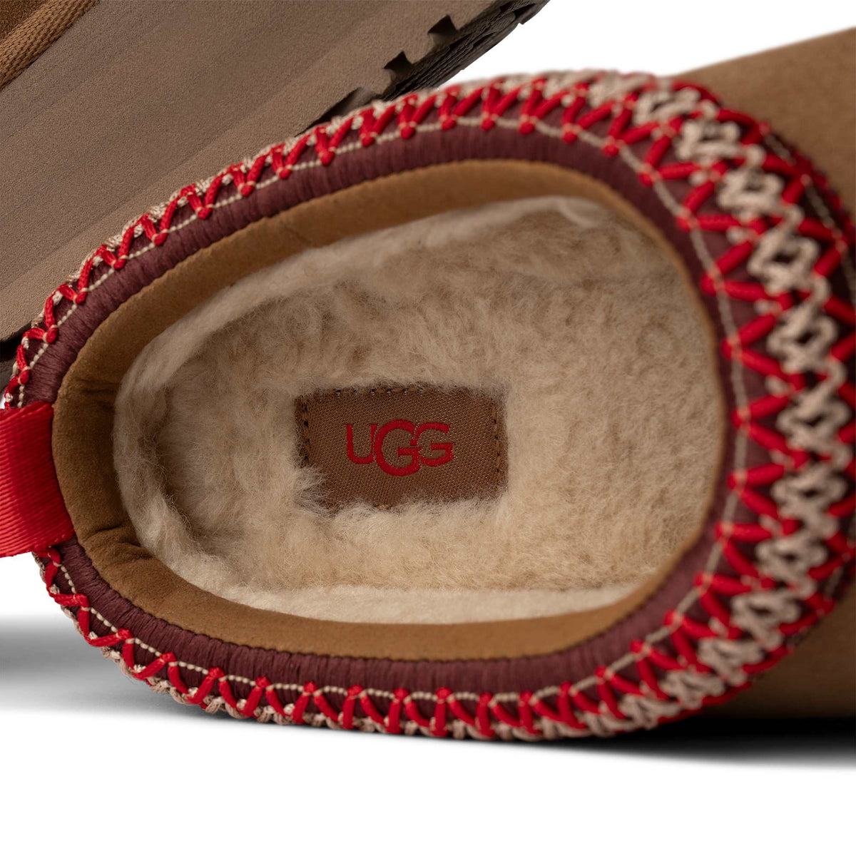 Pantofola slip-on UGG Tazz in pelle scamosciata, colore Chestnut, immagine 4 di 5