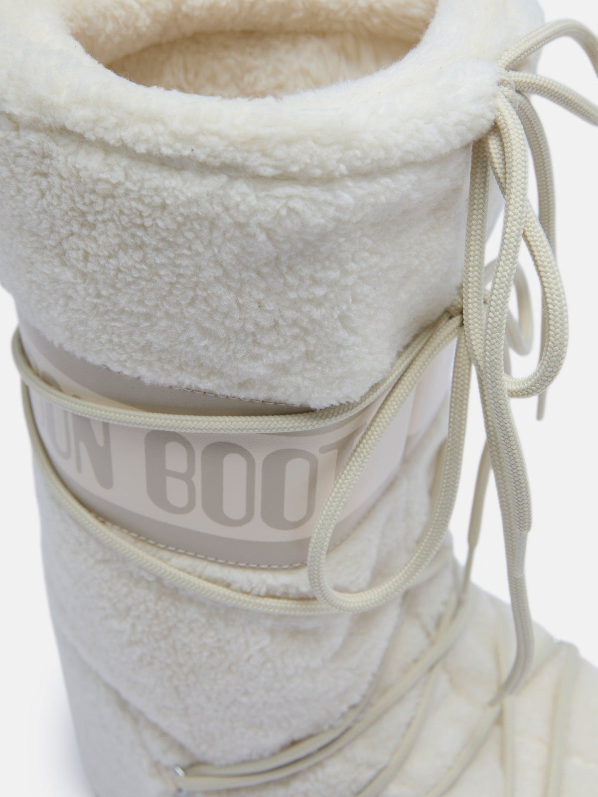 Doposci alto in fleece Moon Boot Icon Cream Fleece, colore Panna (Ice), immagine 3 di 4