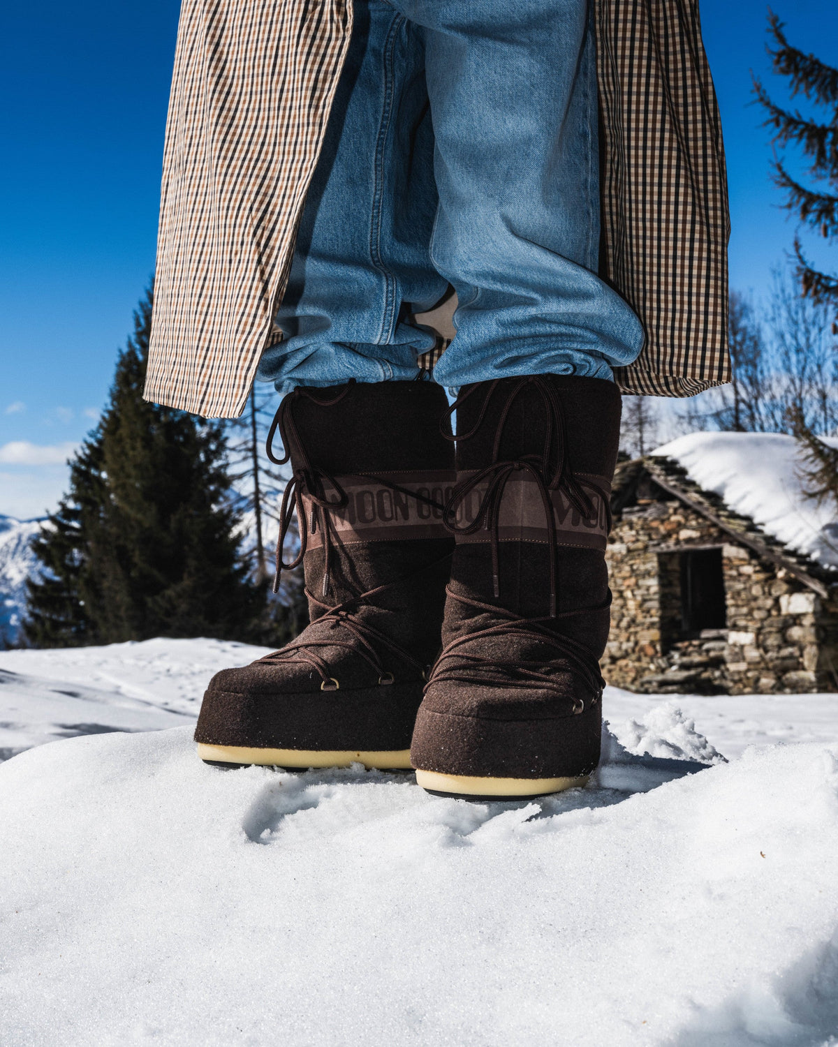 Doposci alto in feltro Moon Boot Icon Nubuck Felt, colore Marrone scuro, immagine 6 di 6