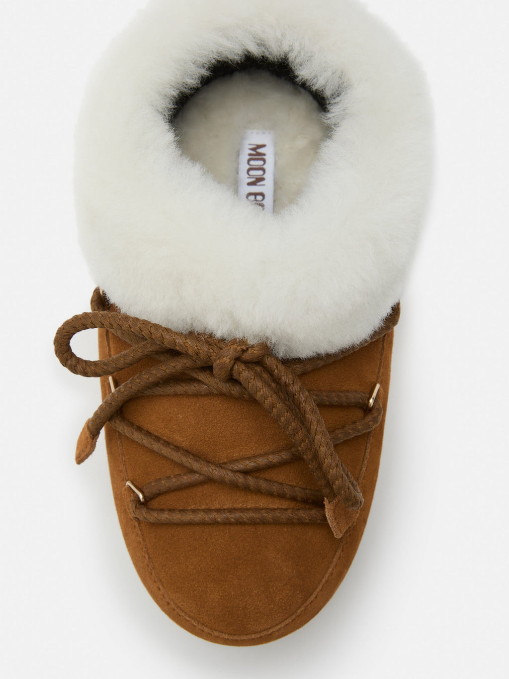 Zoccolo in scamosciato Moon Boot EVX Suede Mules, colore Cognac/Naturale, immagine 3 di 4