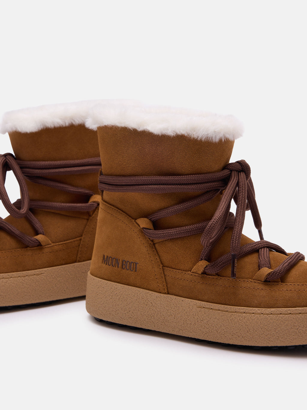 Stivale in scamosciato Moon Boot Ltrack Sofia, colore Cognac, immagine 3 di 4
