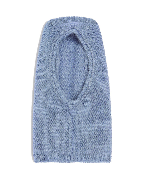 Aspesi balaclava in mohair e lana, colore azzurro, vista principale