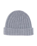 Aspesi berretto in lana merino a coste, colore grigio, vista principale