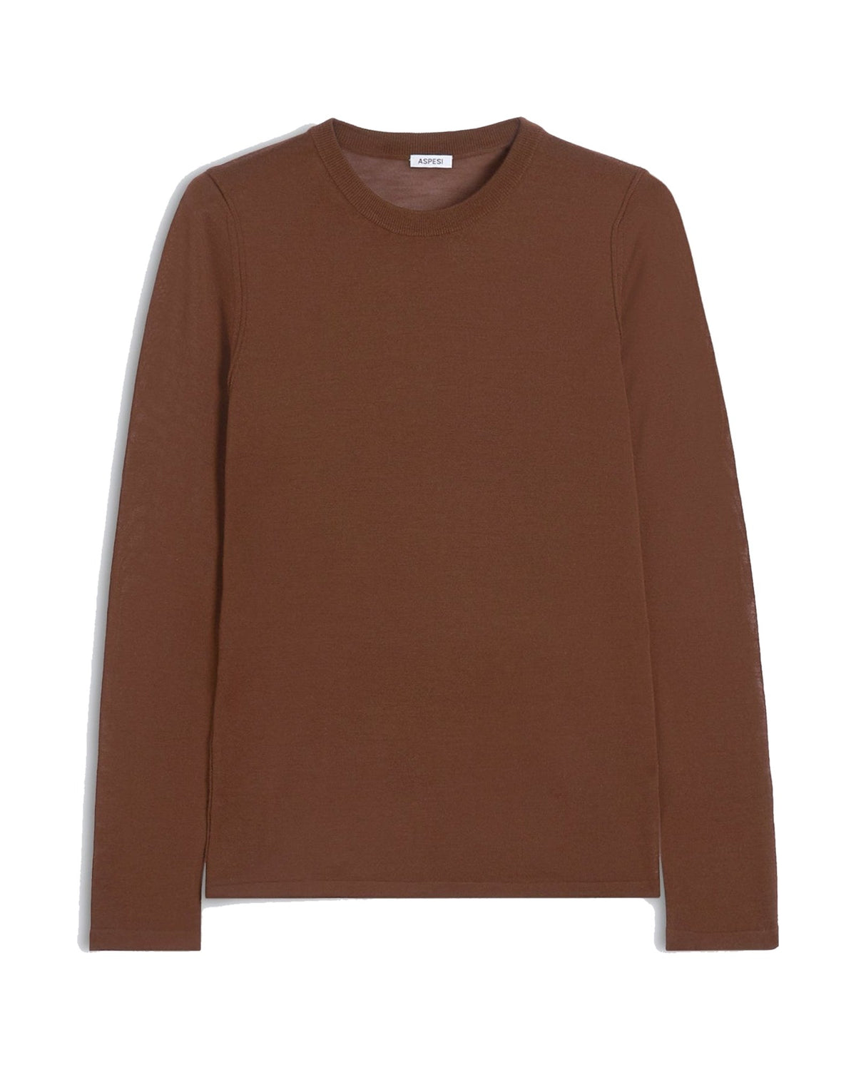 Aspesi maglia girocollo in lana merino, colore marrone, vista principale