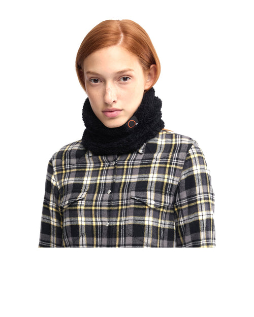 Aspesi scaldacollo in peluche, colore nero, immagine 2 di 4