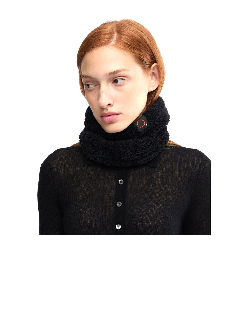 Aspesi scaldacollo in peluche, colore nero, immagine 3 di 4