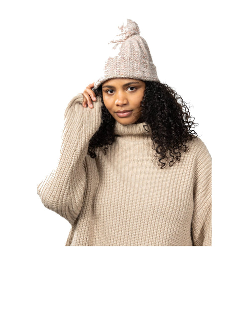 Barts Pasque Beanie, berretto con pompon, colore crema, immagine 2 di 4