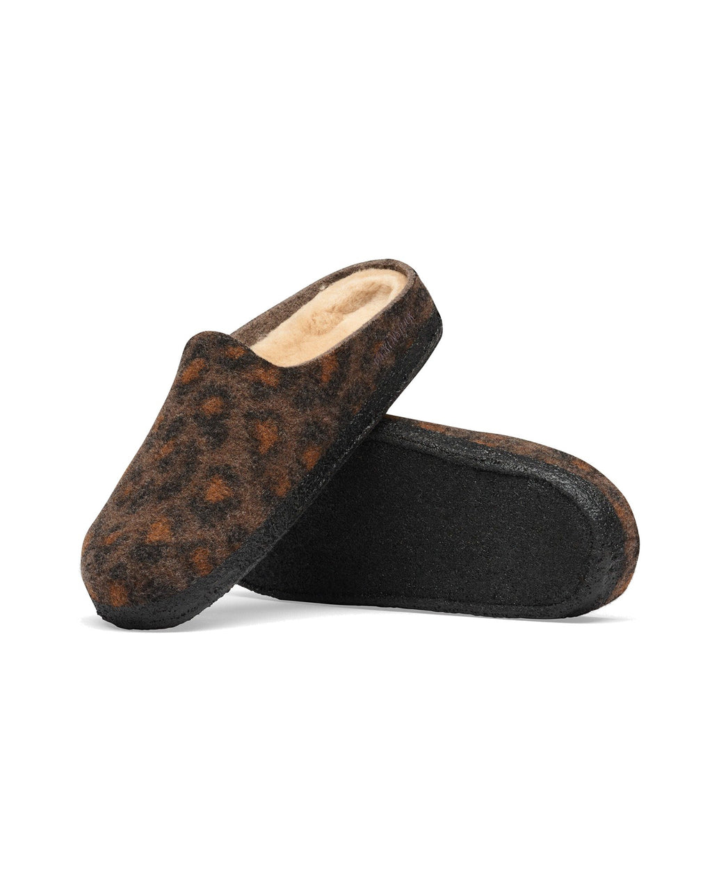 Pantofola chiusa in feltro Birkenstock Amsterdam Wrapped Shearling Felt, colore Leo Pepper, suola