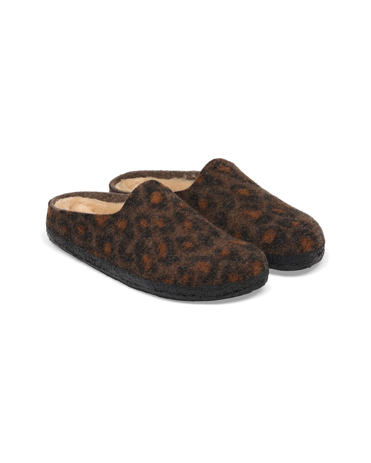 Pantofola chiusa in feltro Birkenstock Amsterdam Wrapped Shearling Felt, colore Leo Pepper, coppia
