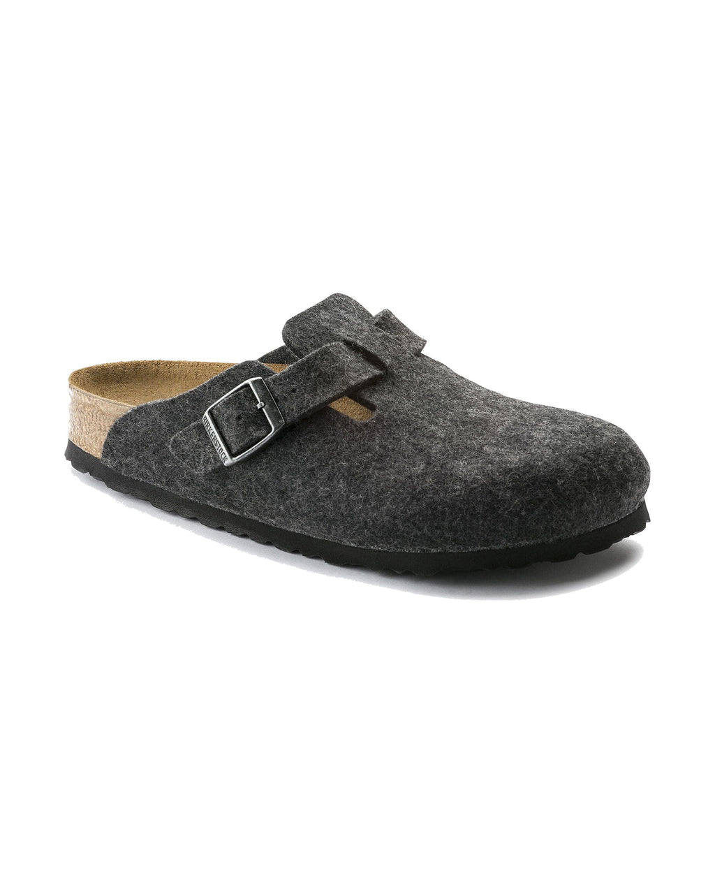 Zoccolo in feltro di lana Birkenstock Boston Wool, colore Antracite, vista principale