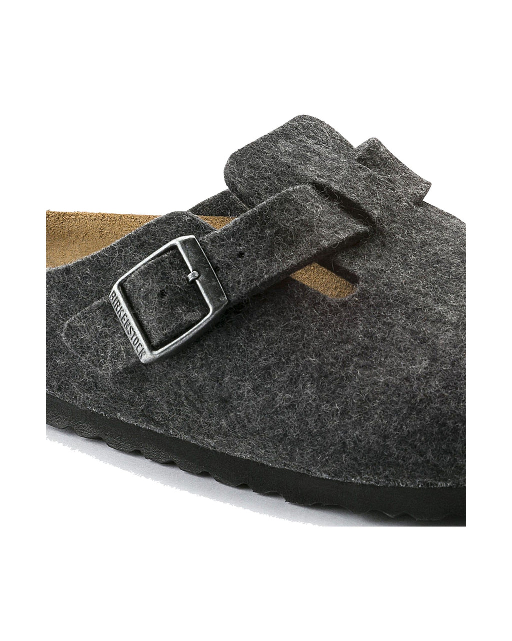 Zoccolo in feltro di lana Birkenstock Boston Wool, colore Antracite, dettaglio