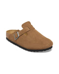 Zoccolo Birkenstock Boston Suede in pelle scamosciata, colore Dark Tea, vista principale