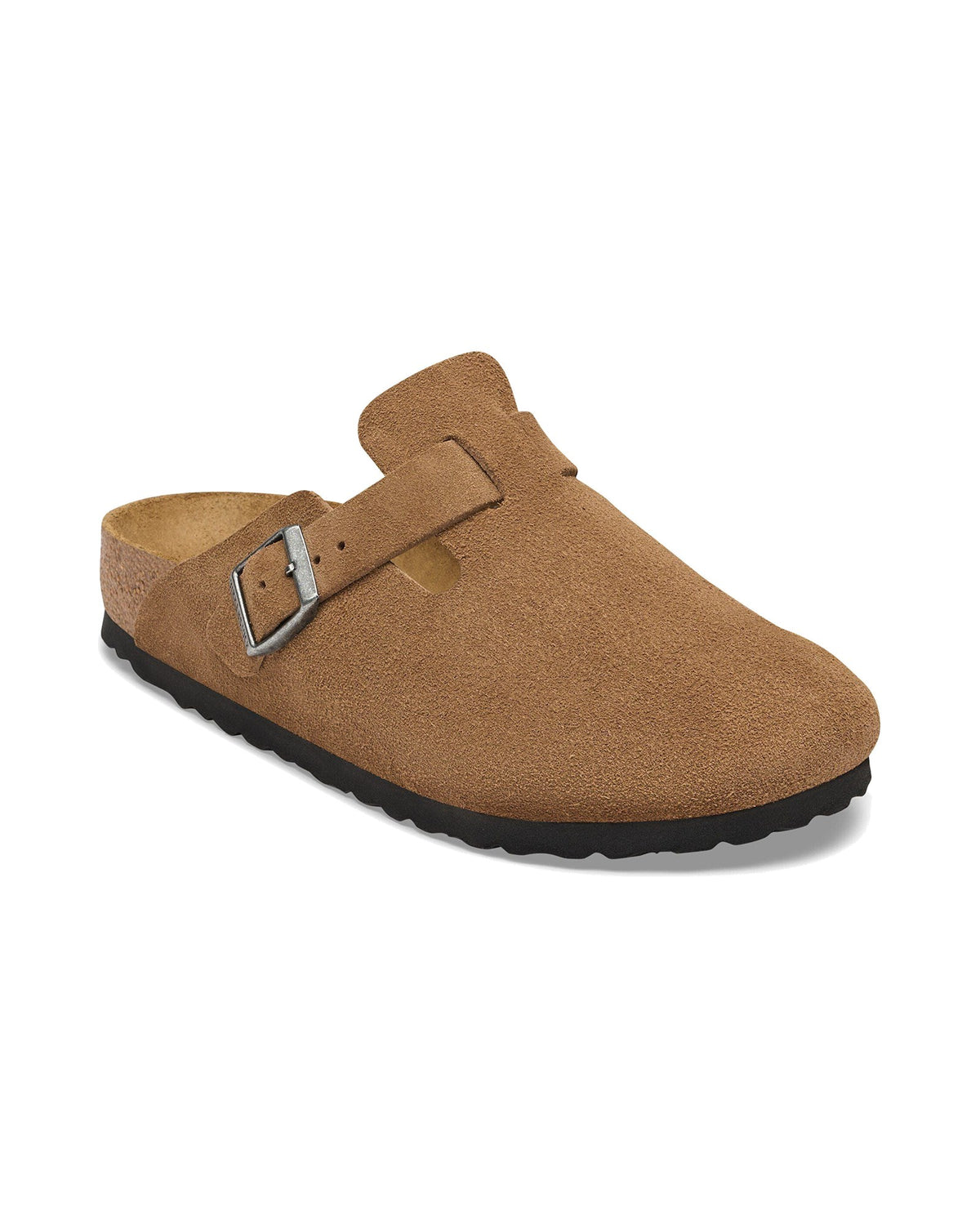 Zoccolo Birkenstock Boston Suede in pelle scamosciata, colore Dark Tea, vista principale