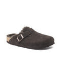 Zoccolo foderato Birkenstock Boston Shearling in pelle scamosciata, colore Mocca, vista principale