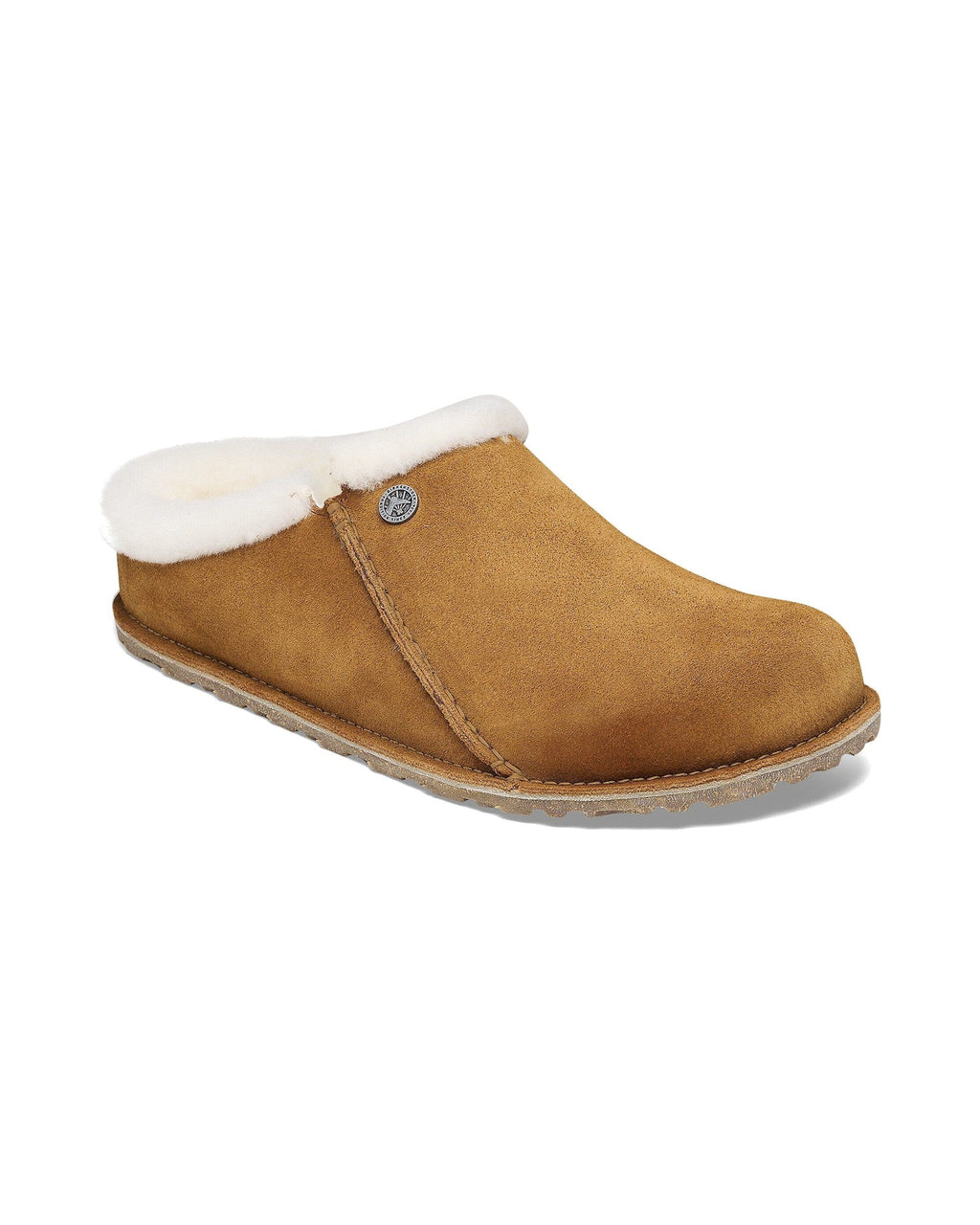 Pantofola in pelle scamosciata Birkenstock Zermatt Premium Shearling, colore Visone, vista principale