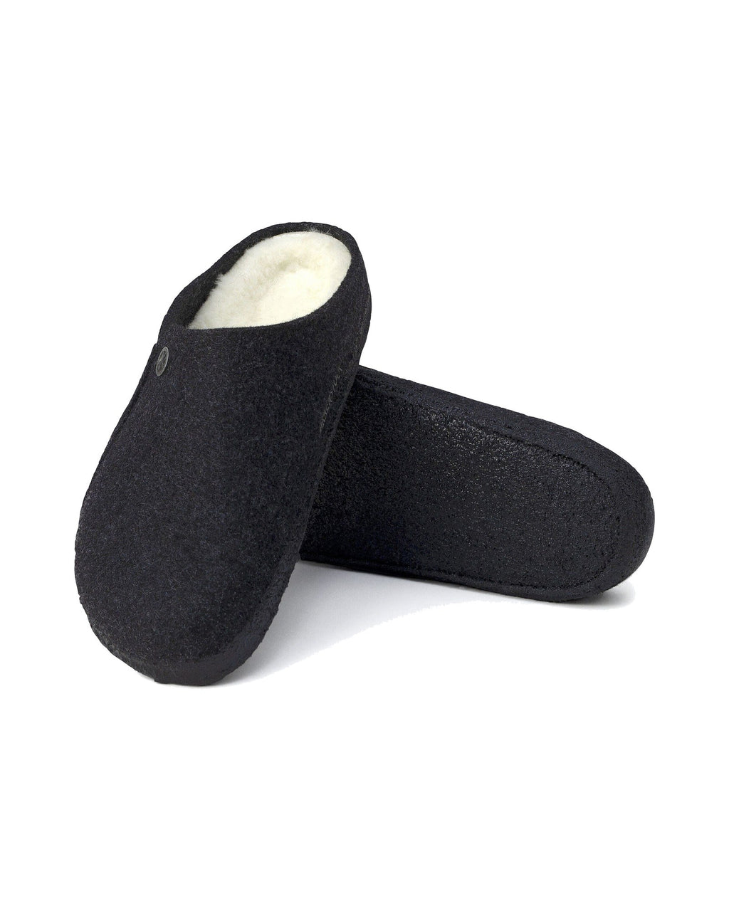 Pantofola in feltro di lana Birkenstock Zermatt Shearling Felt, colore Antracite, suola