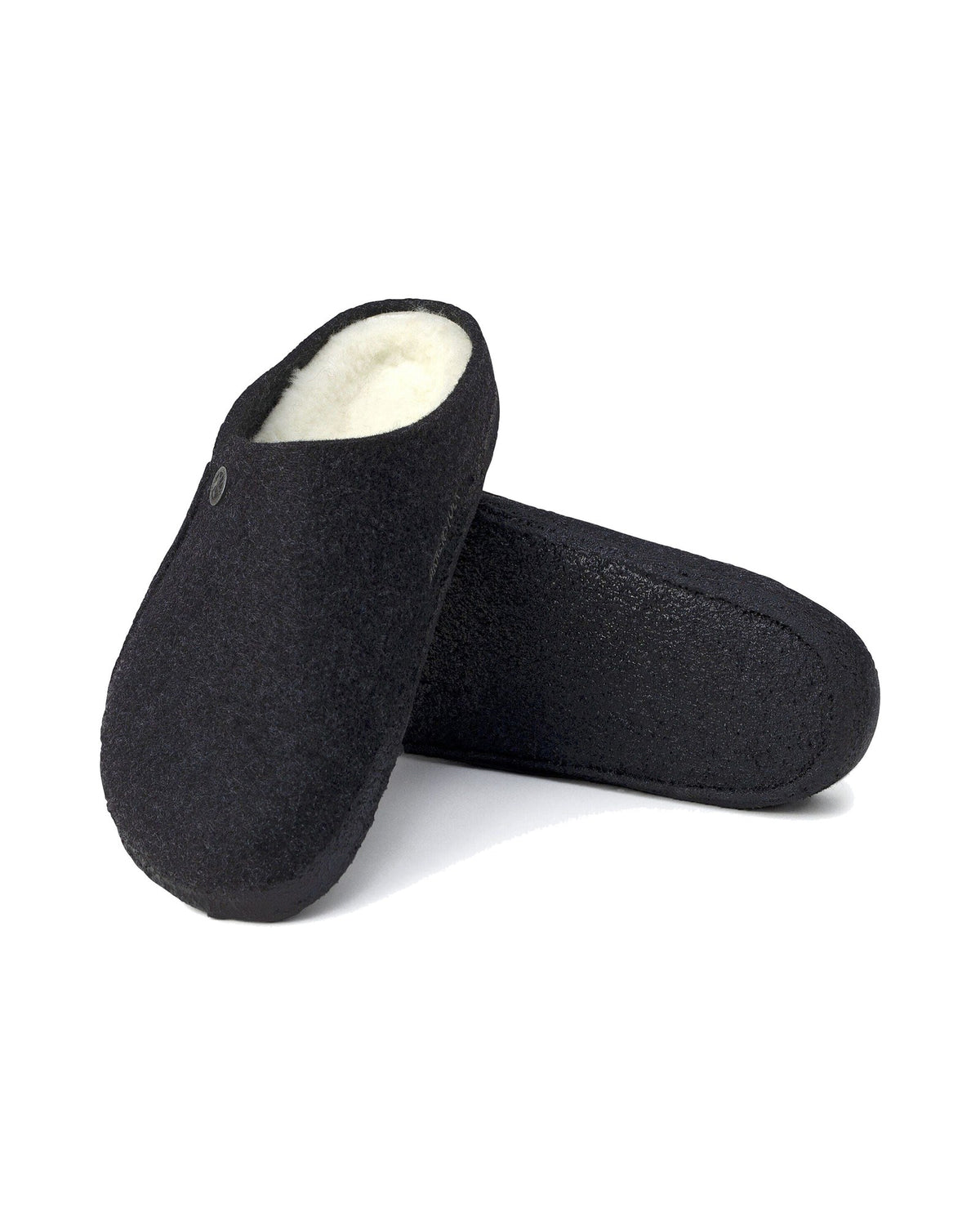 Pantofola in feltro di lana Birkenstock Zermatt Shearling Felt, colore Antracite, suola