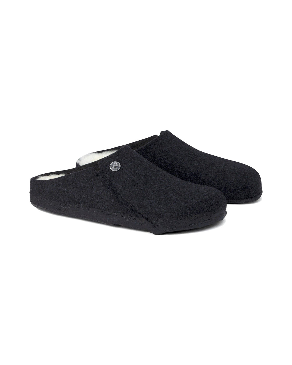 Pantofola in feltro di lana Birkenstock Zermatt Shearling Felt, colore Antracite, coppia