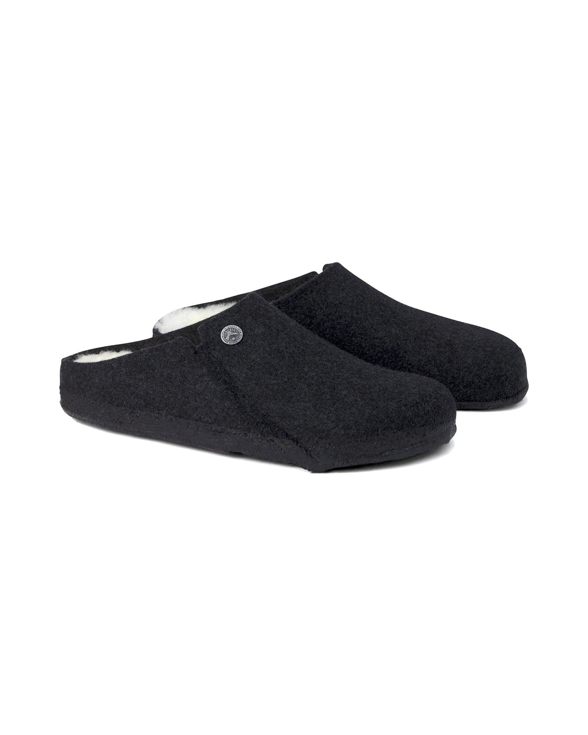 Pantofola in feltro di lana Birkenstock Zermatt Shearling Felt, colore Antracite, coppia