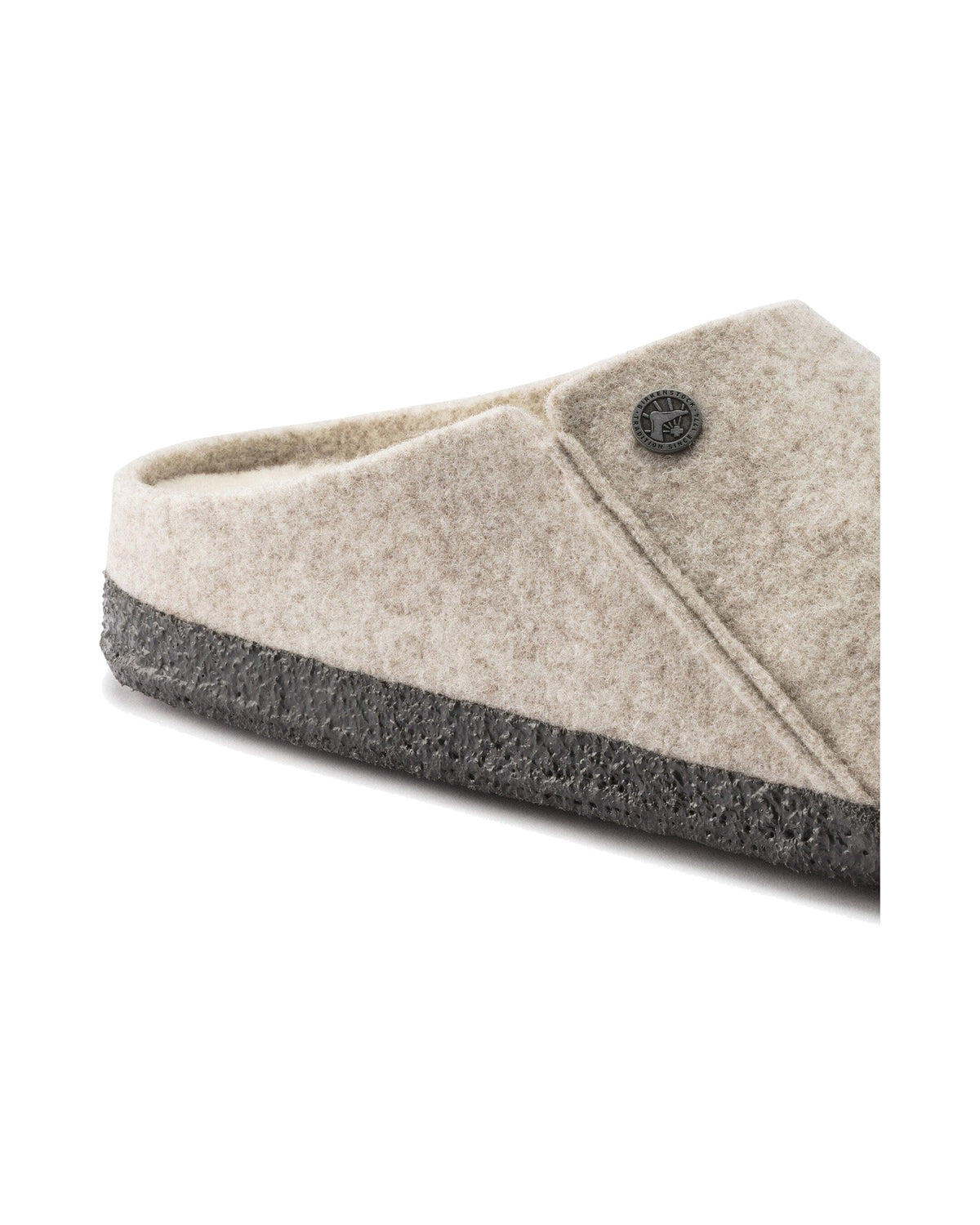 Pantofola in feltro di lana Birkenstock Zermatt Shearling Felt, colore Eggnog, dettaglio