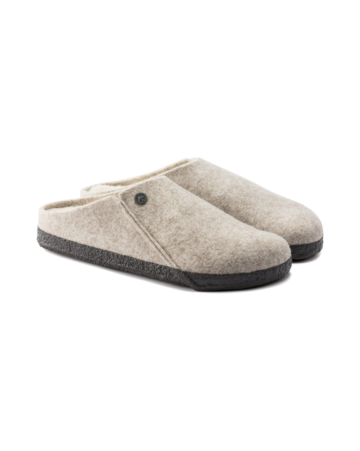 Pantofola in feltro di lana Birkenstock Zermatt Shearling Felt, colore Eggnog, coppia