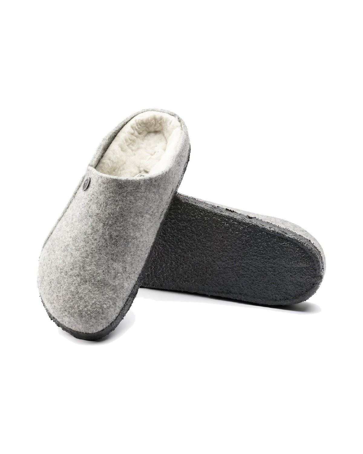 Pantofola in feltro di lana Birkenstock Zermatt Shearling Felt, colore Grigio chiaro, suola