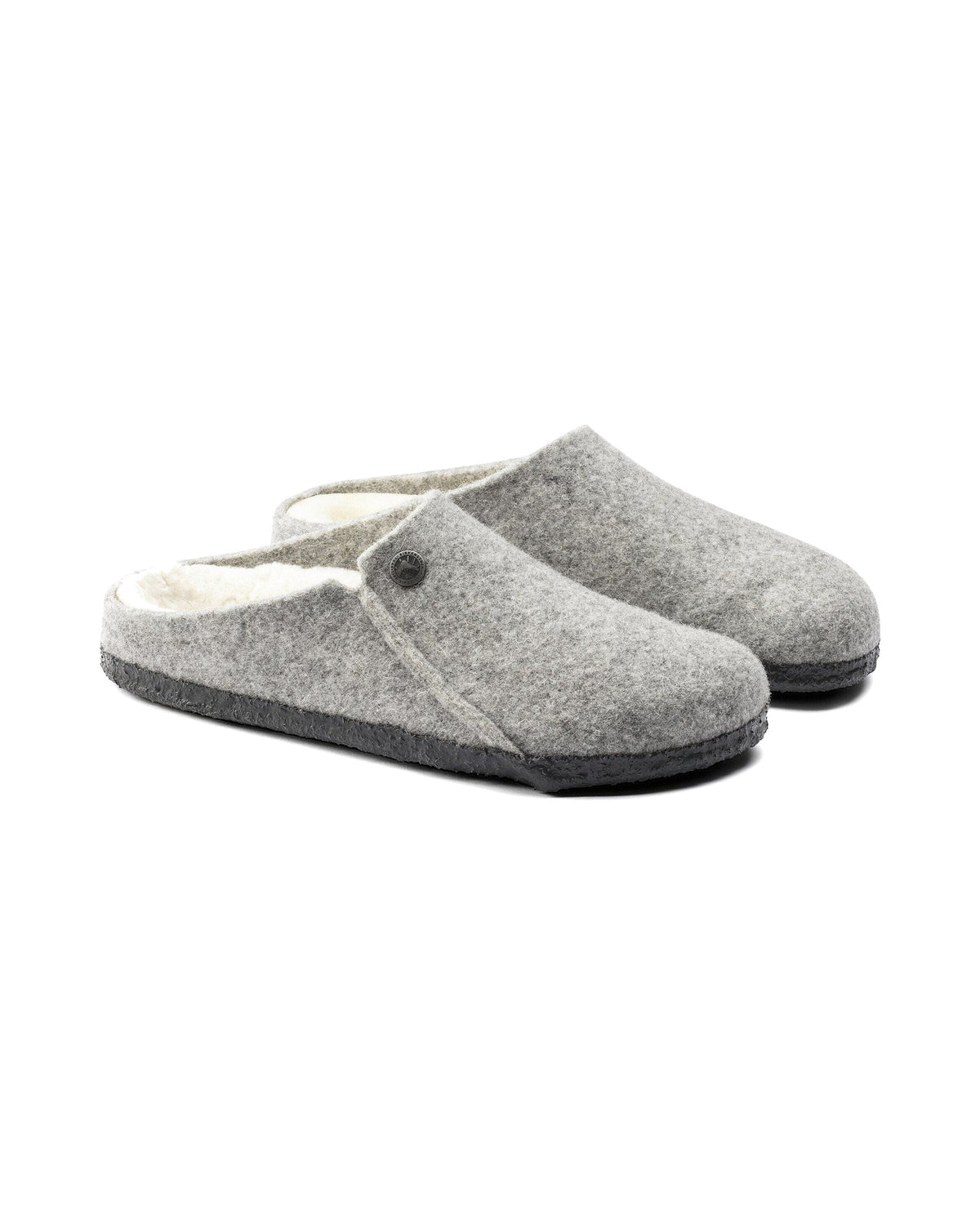 Pantofola in feltro di lana Birkenstock Zermatt Shearling Felt, colore Grigio chiaro, coppia