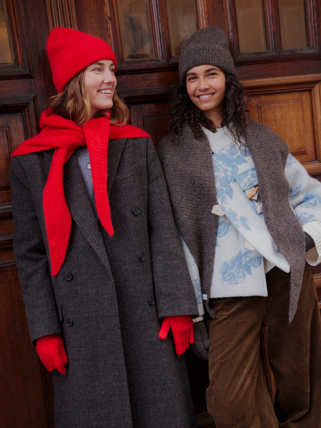Becksöndergaard sciarpa triangolare in alpaca e lana, colore rosso salsa, immagine 3 di 4