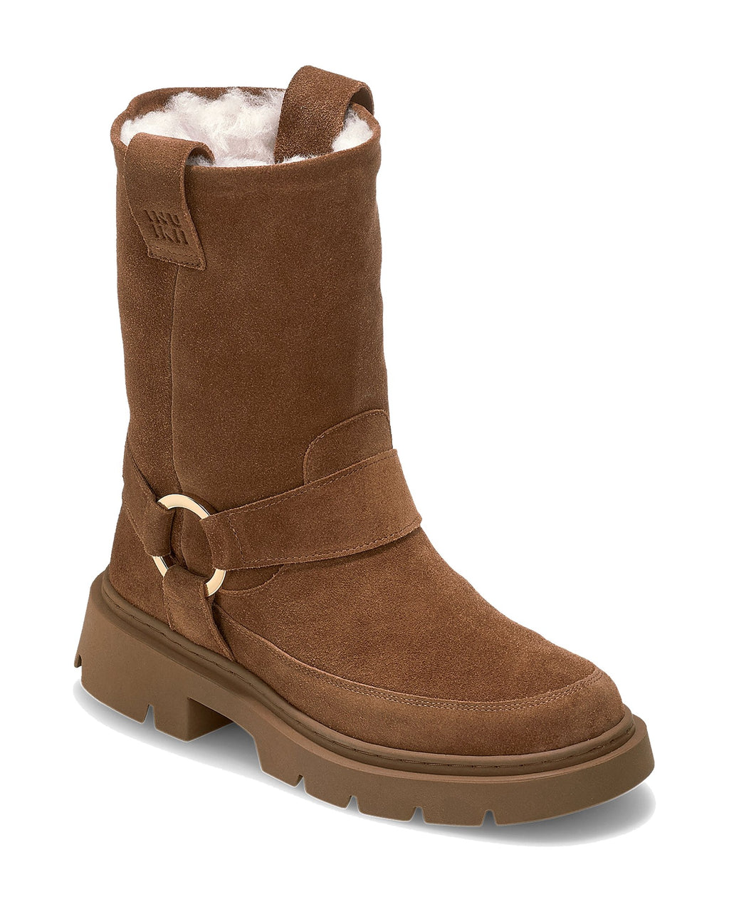 Stivaletto biker Inuikii Biker Wool in pelle con interno in lana, colore Marrone, immagine 4 di 4