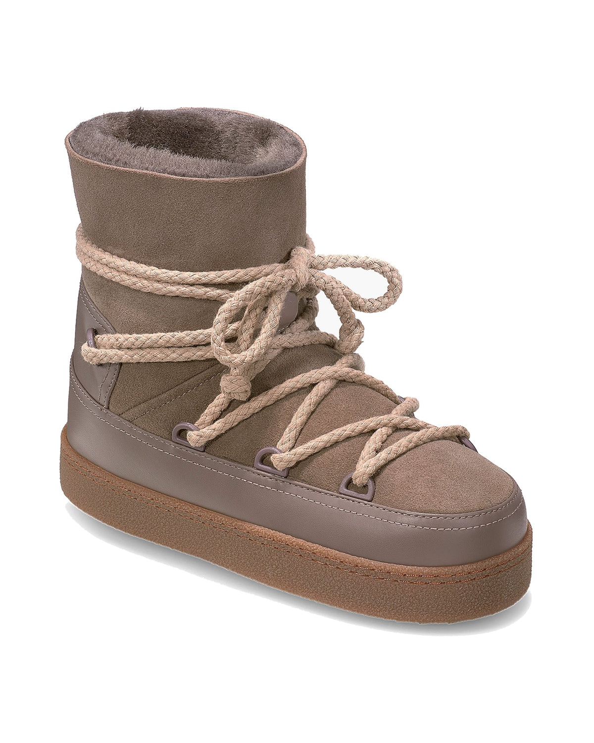 Stivale Inuikii Classic Boot in lana e pelle, colore Tortora, immagine 4 di 4