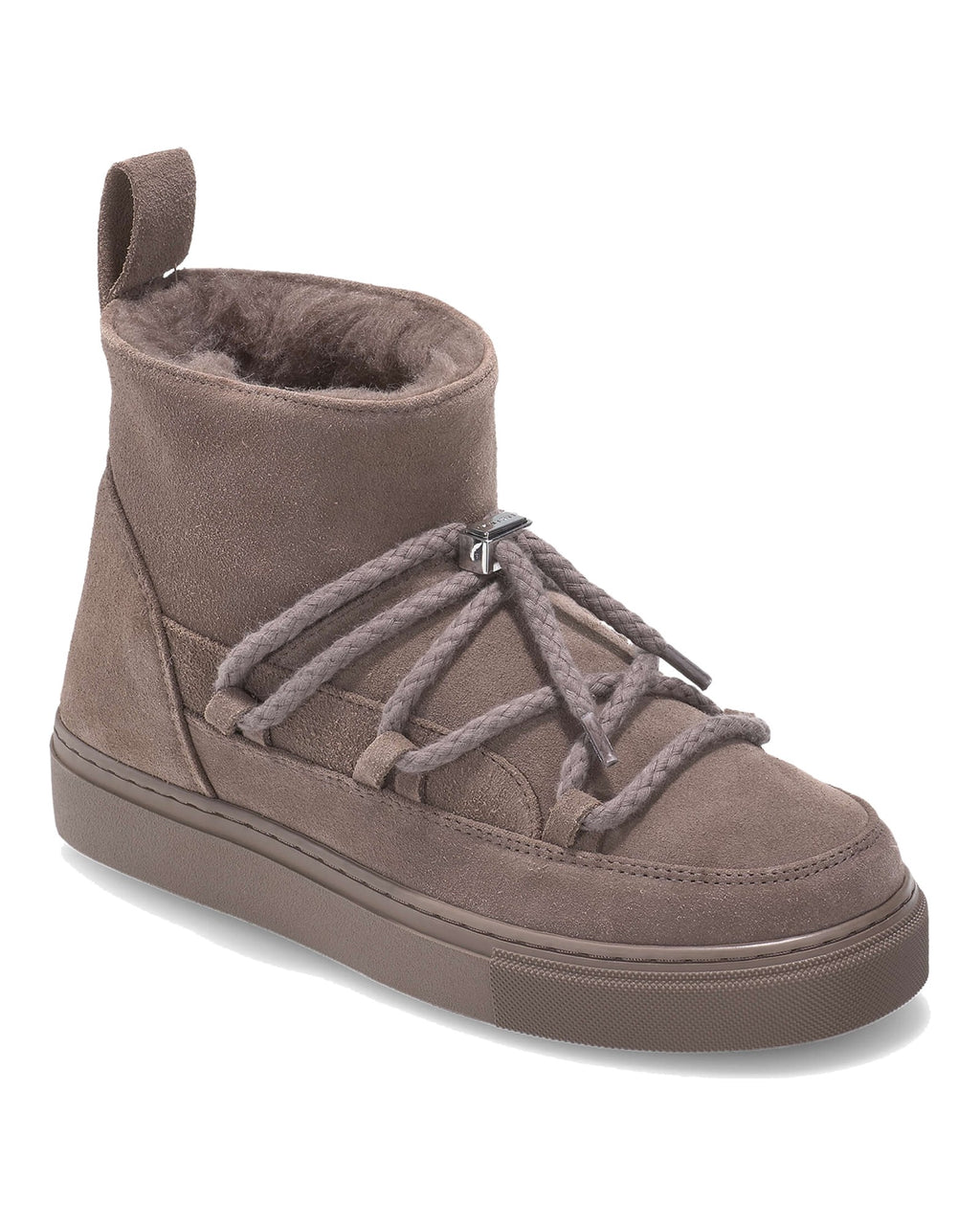 Sneakers basse Inuikii Classic Low in pelle con interno in lana, colore Tortora, immagine 2 di 5