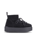 Sneakers con plateau Inuikii Classic Low Platform in pelle e lana, colore Nero, vista principale