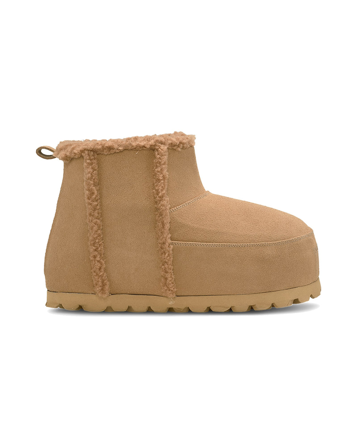 Stivaletto Inuikii Cozy Boot Ankle in pelle scamosciata con interno in lana, colore Beige, immagine 4 di 4