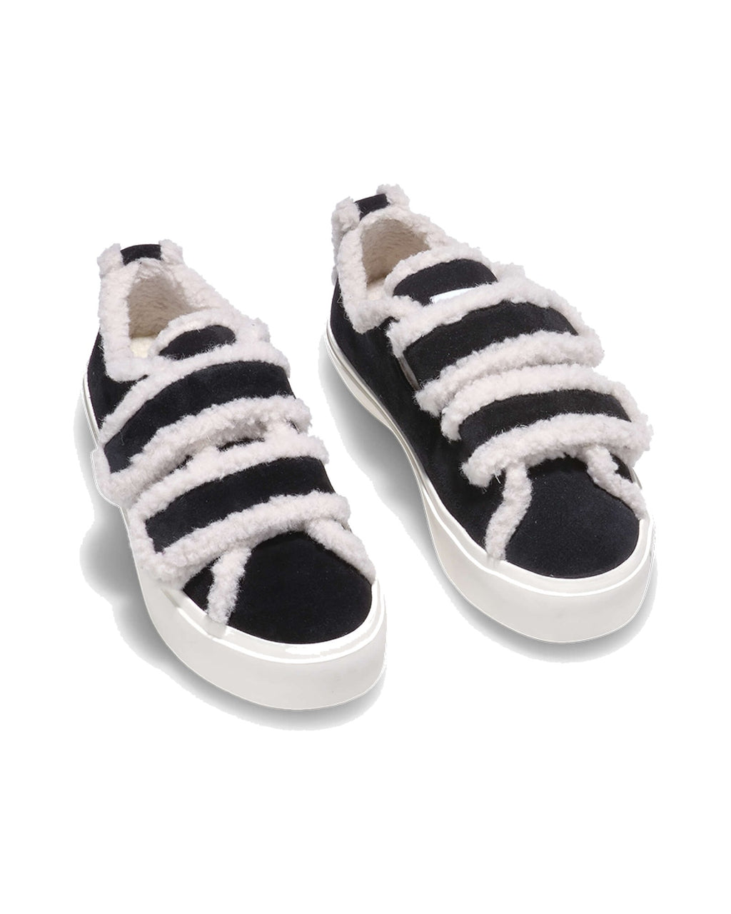 Sneakers con strappo Inuikii Shearling Low Velcro, colore Nero, immagine 4 di 8