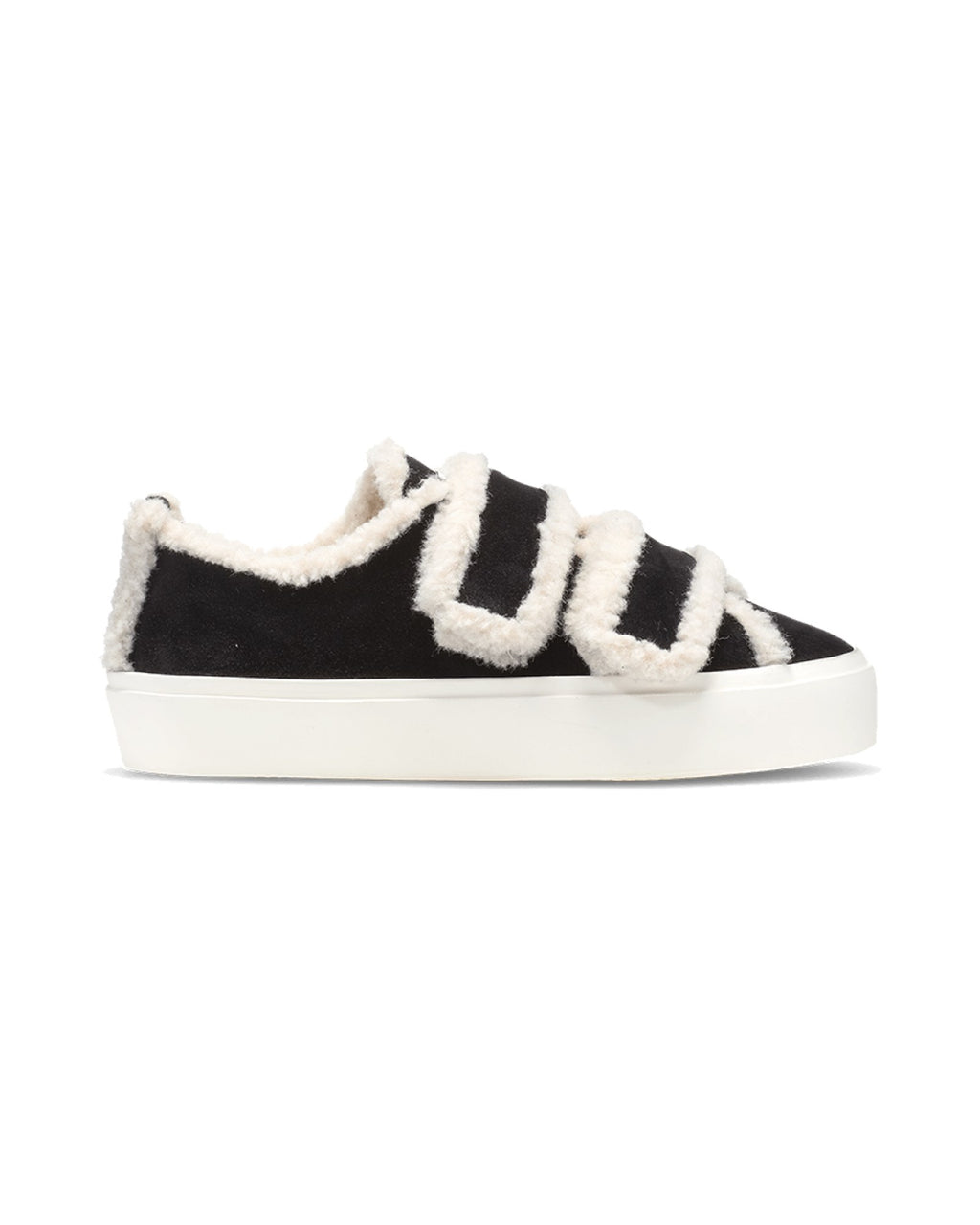 Sneakers con strappo Inuikii Shearling Low Velcro, colore Nero, immagine 7 di 8