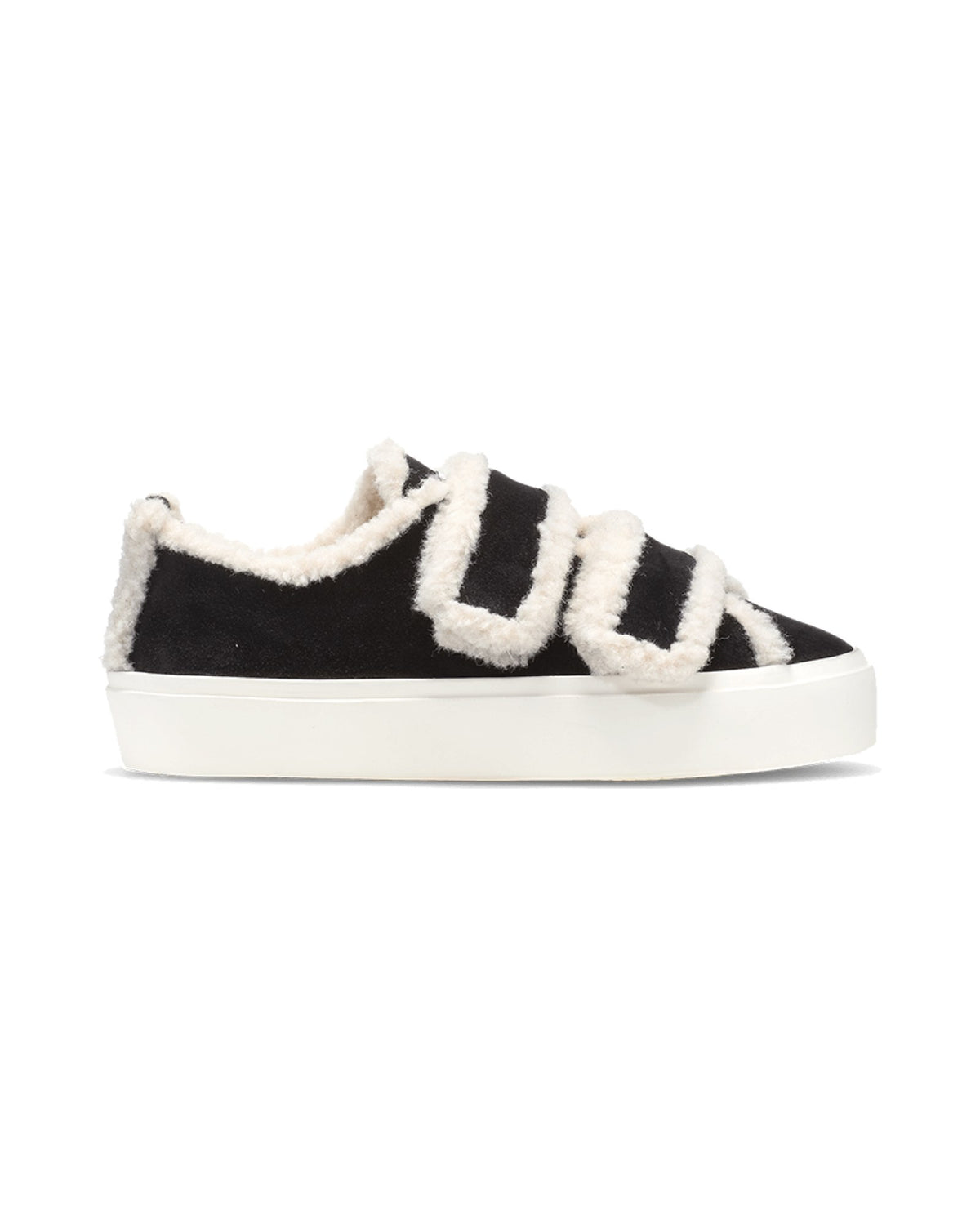 Sneakers con strappo Inuikii Shearling Low Velcro, colore Nero, immagine 7 di 8