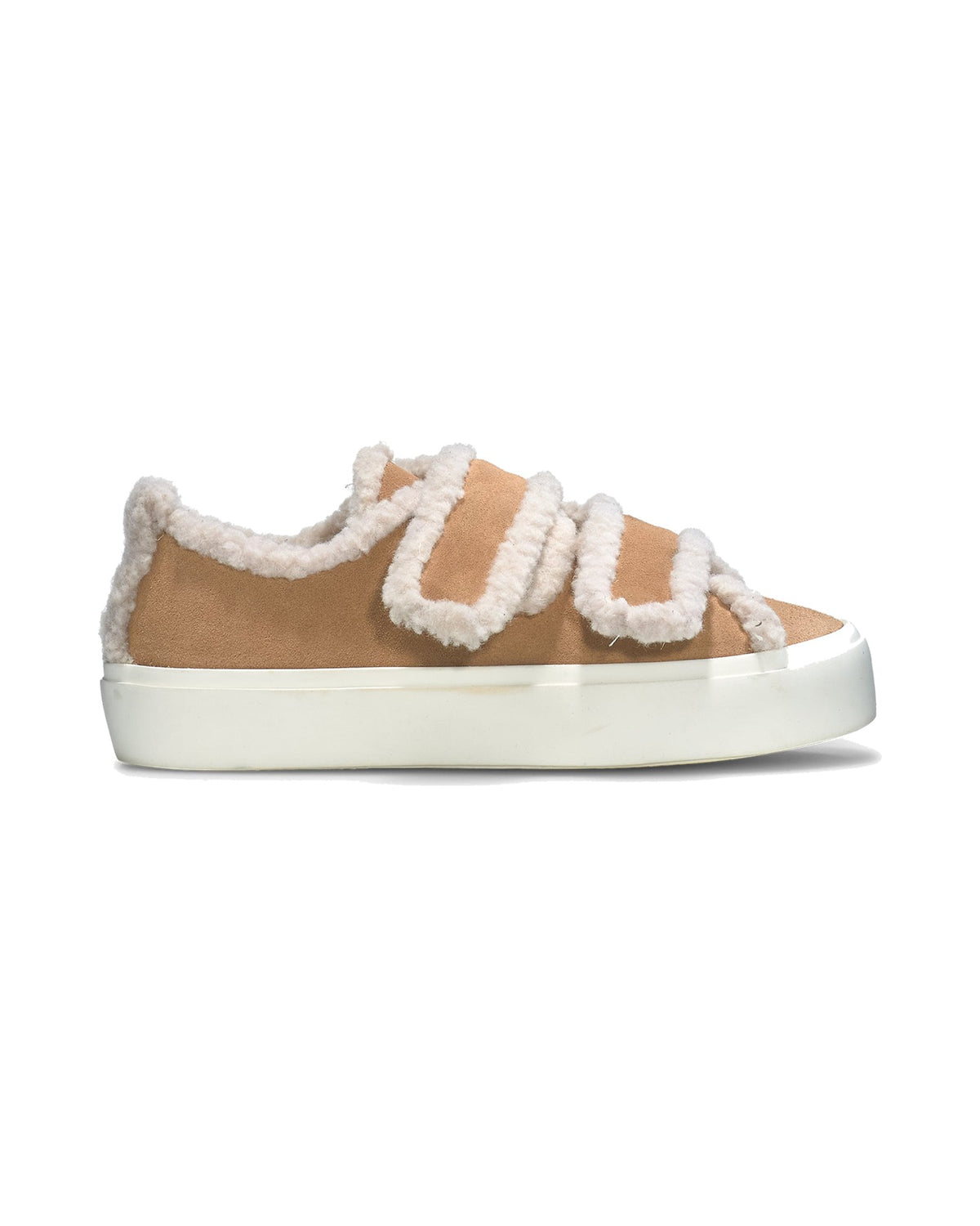 Sneakers con strappo Inuikii Shearling Low Velcro, colore Beige, vista principale