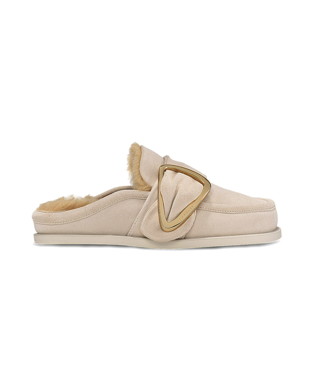 Zoccolo Inuikii Shearling Mule Soft in scamosciato foderato in lana, colore Gesso, vista principale