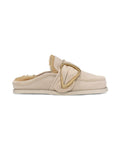 Zoccolo Inuikii Shearling Mule Soft in scamosciato foderato in lana, colore Gesso, vista principale
