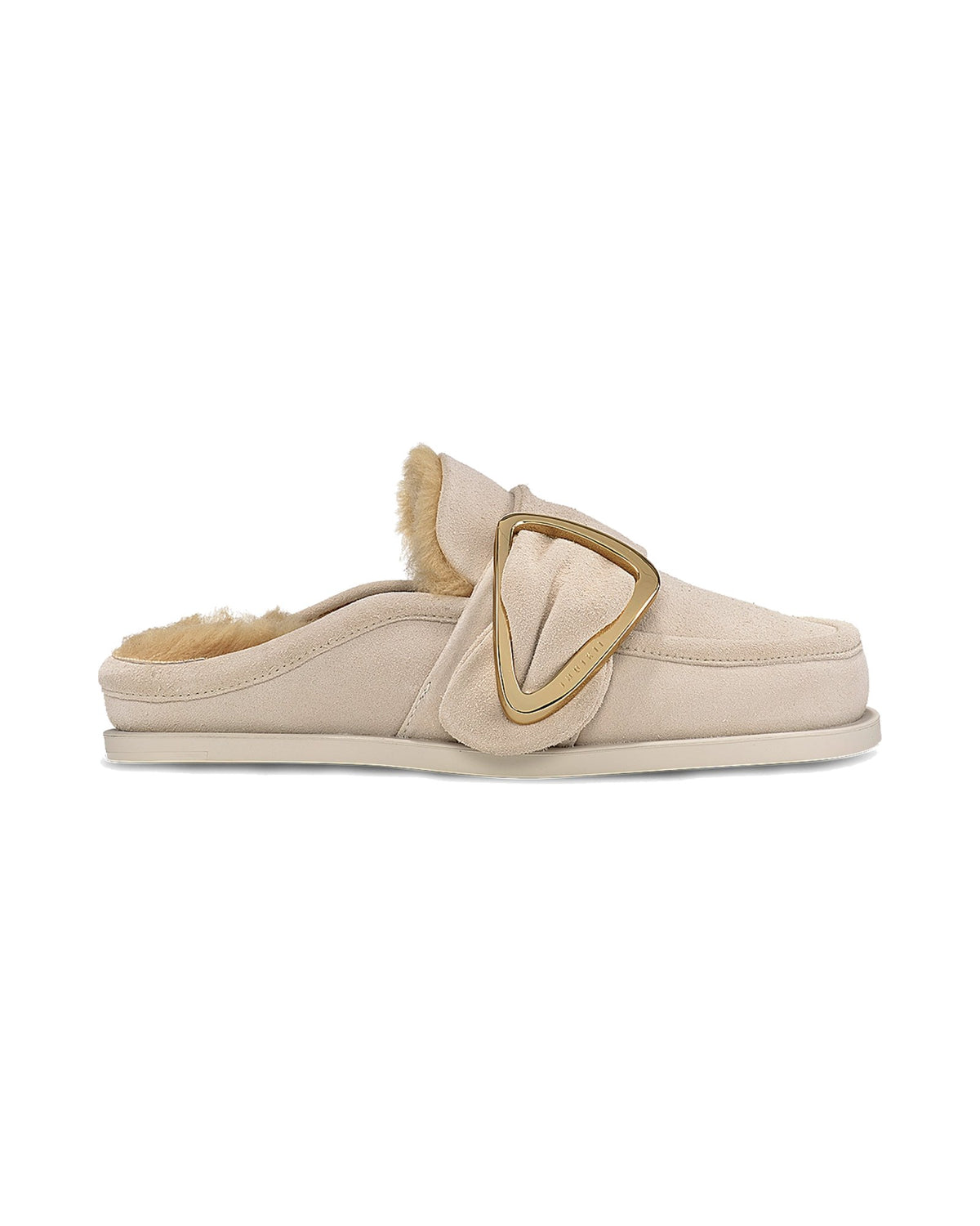 Zoccolo Inuikii Shearling Mule Soft in scamosciato foderato in lana, colore Gesso, immagine 2 di 4