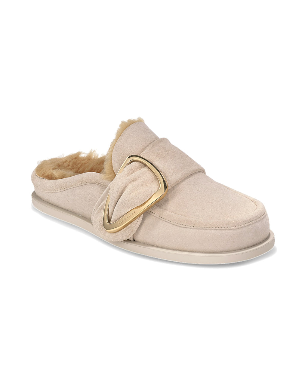 Zoccolo Inuikii Shearling Mule Soft in scamosciato foderato in lana, colore Gesso, immagine 3 di 4