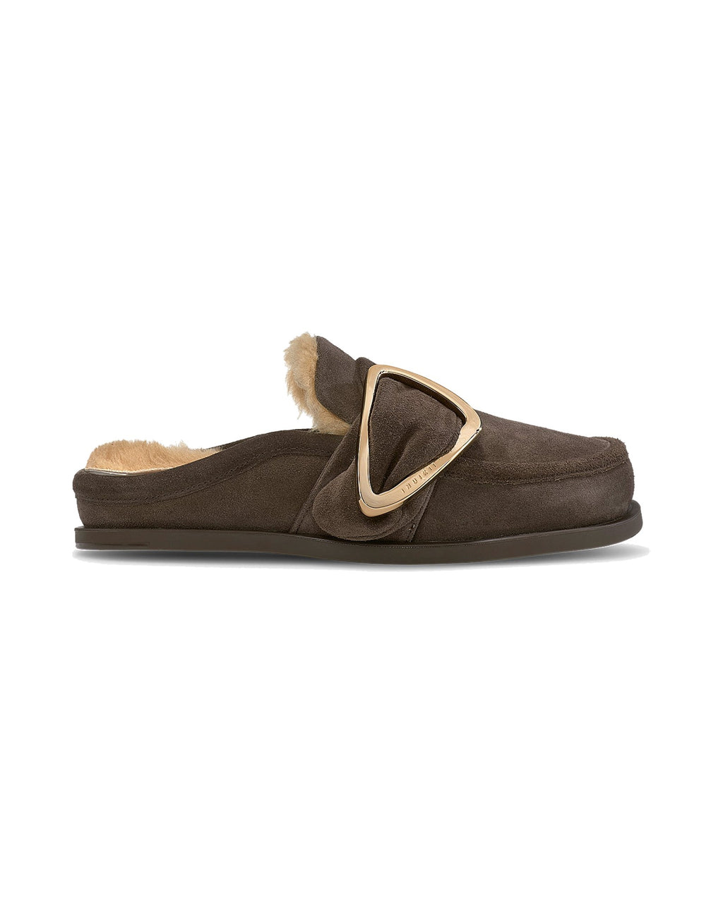 Zoccolo Inuikii Shearling Mule Soft in scamosciato foderato in lana, colore Marrone scuro, immagine 3 di 5