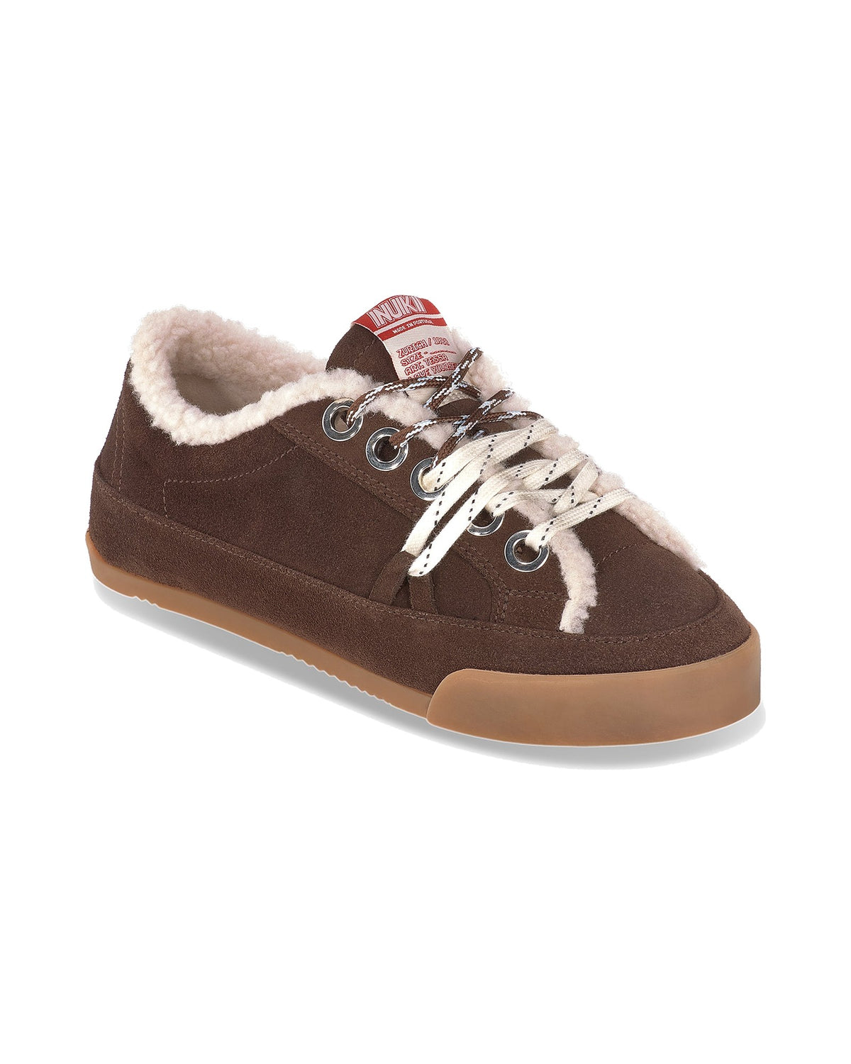 Sneakers Inuikii Tessa in scamosciato con fodera in lana, colore Marrone scuro, immagine 2 di 8