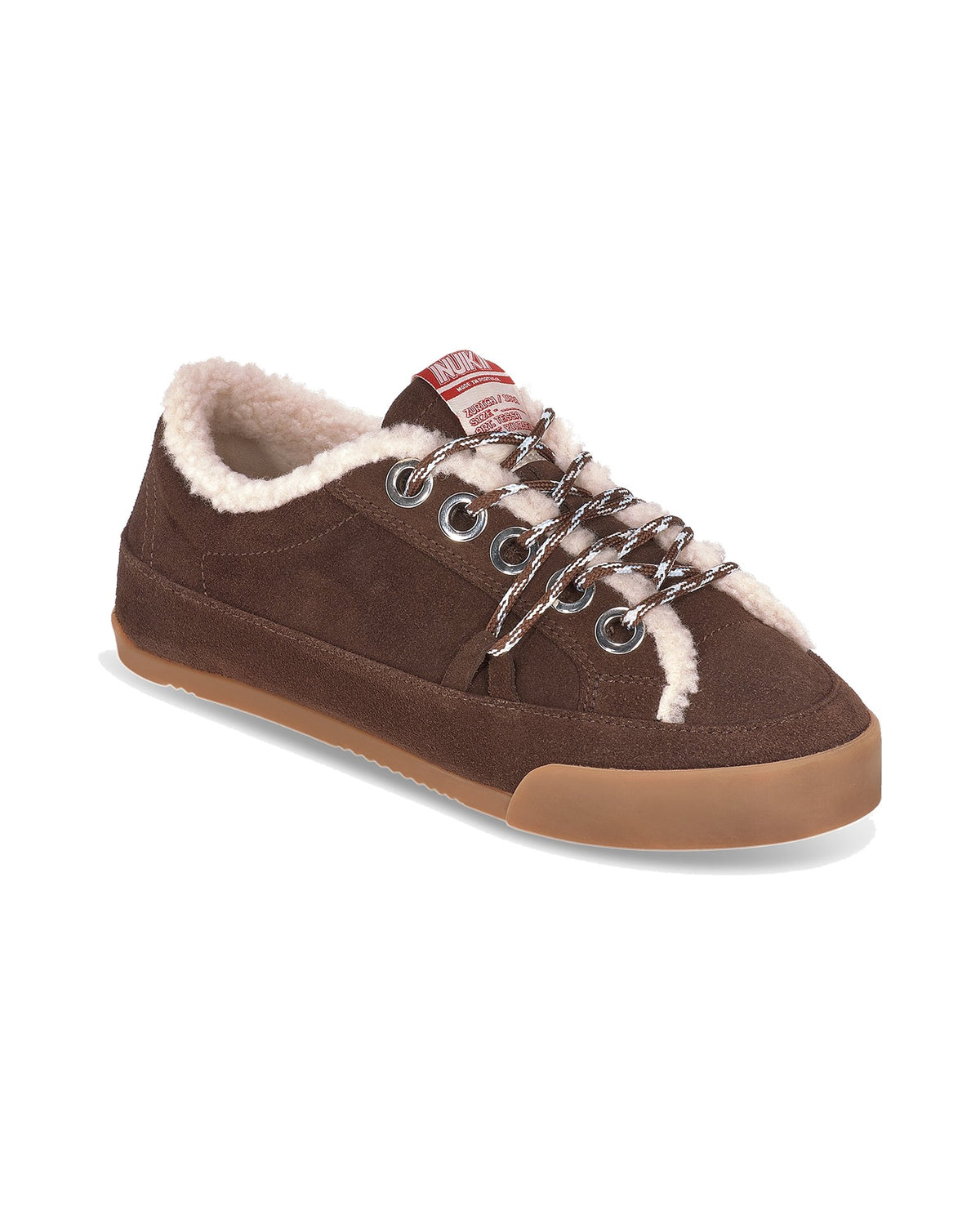 Sneakers Inuikii Tessa in scamosciato con fodera in lana, colore Marrone scuro, immagine 7 di 8